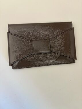 Banana Republic Brown Patent Bow Wallet New
